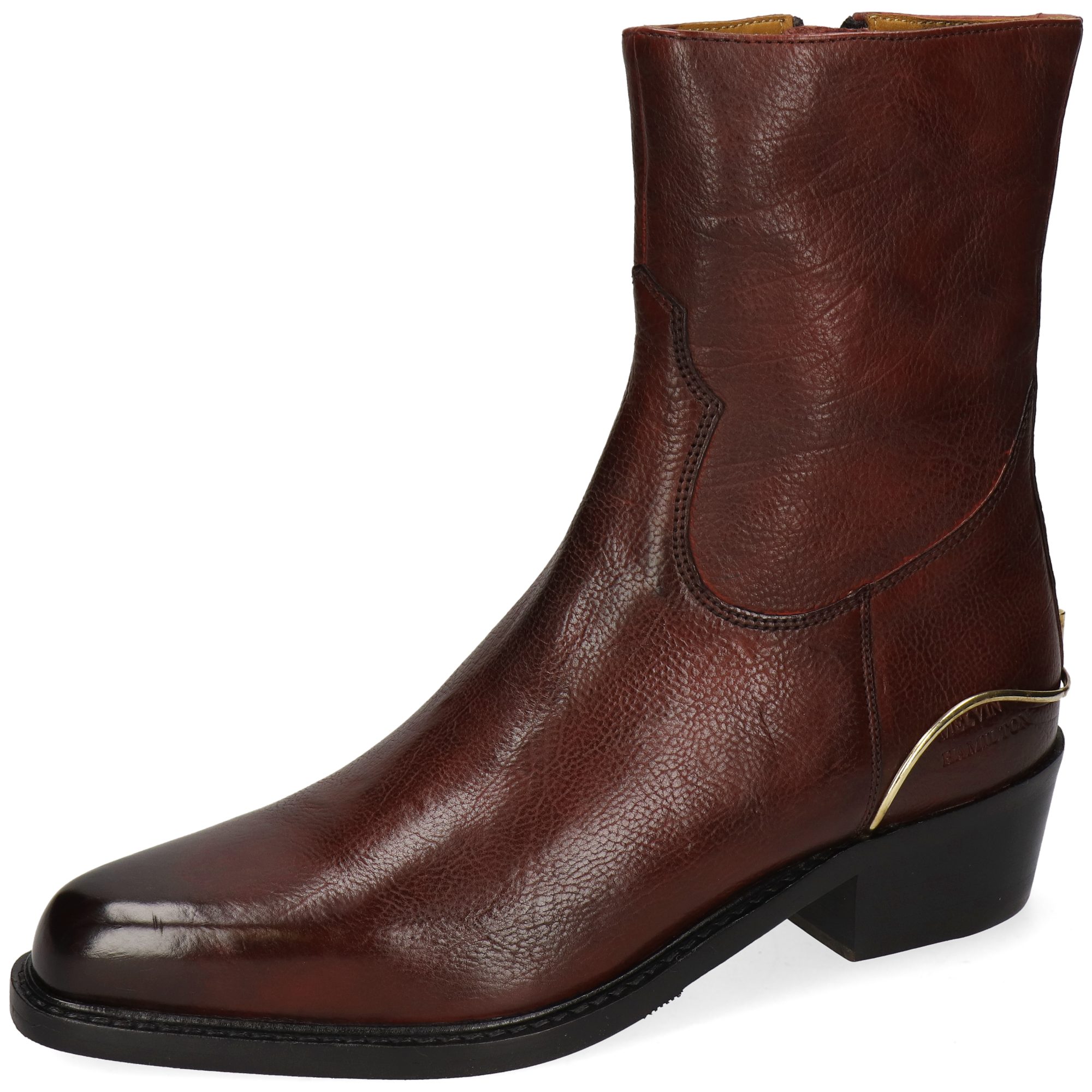 Melvin & Hamilton Rylee 9 Leder-Stiefeletten für Damen Stiefelette Block-Absatz, Echtes Leder, Vegetabile Gerbung