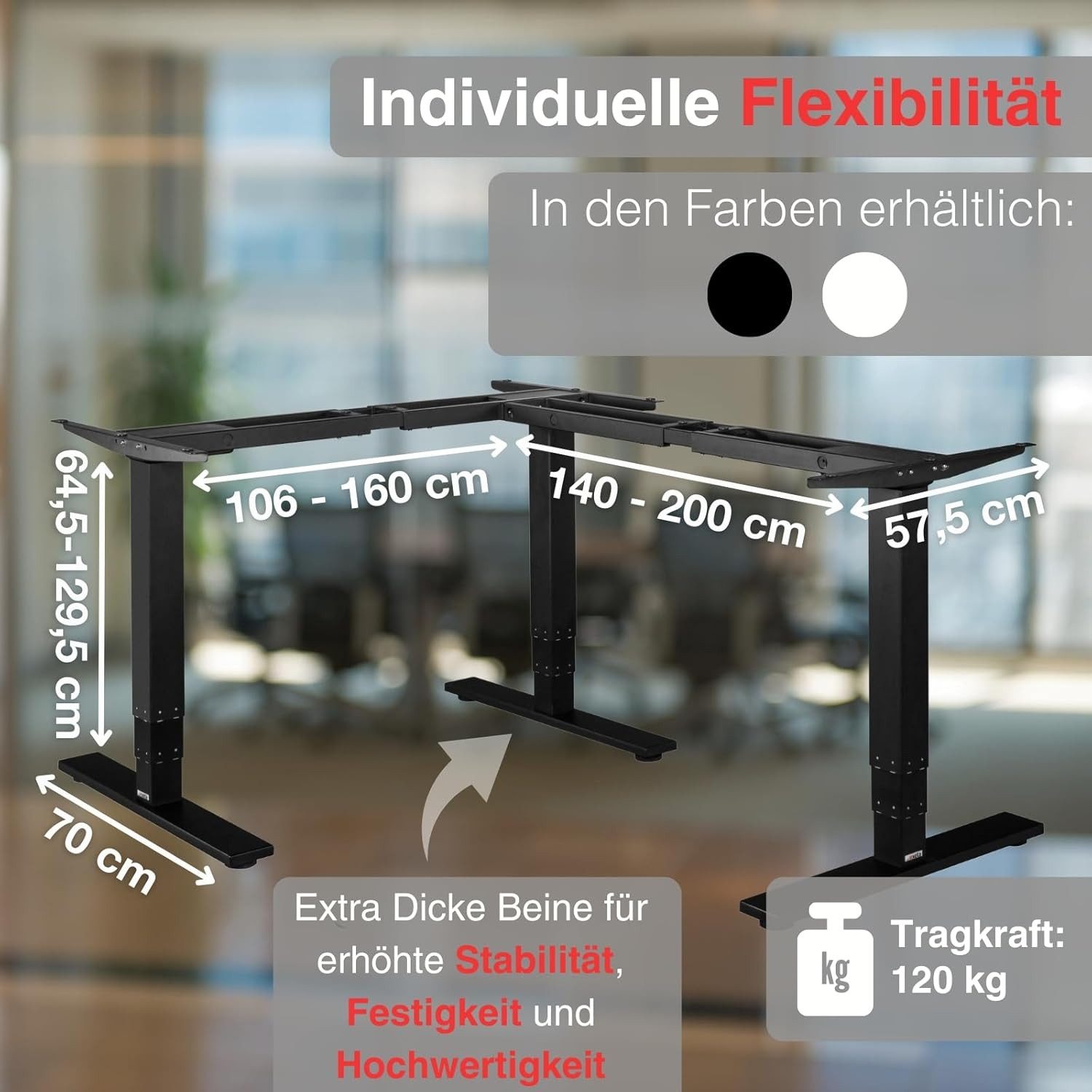 exeta Eckschreibtisch exeta ergoECK höhenverstellbarer Schreibtisch elektri günstig online kaufen