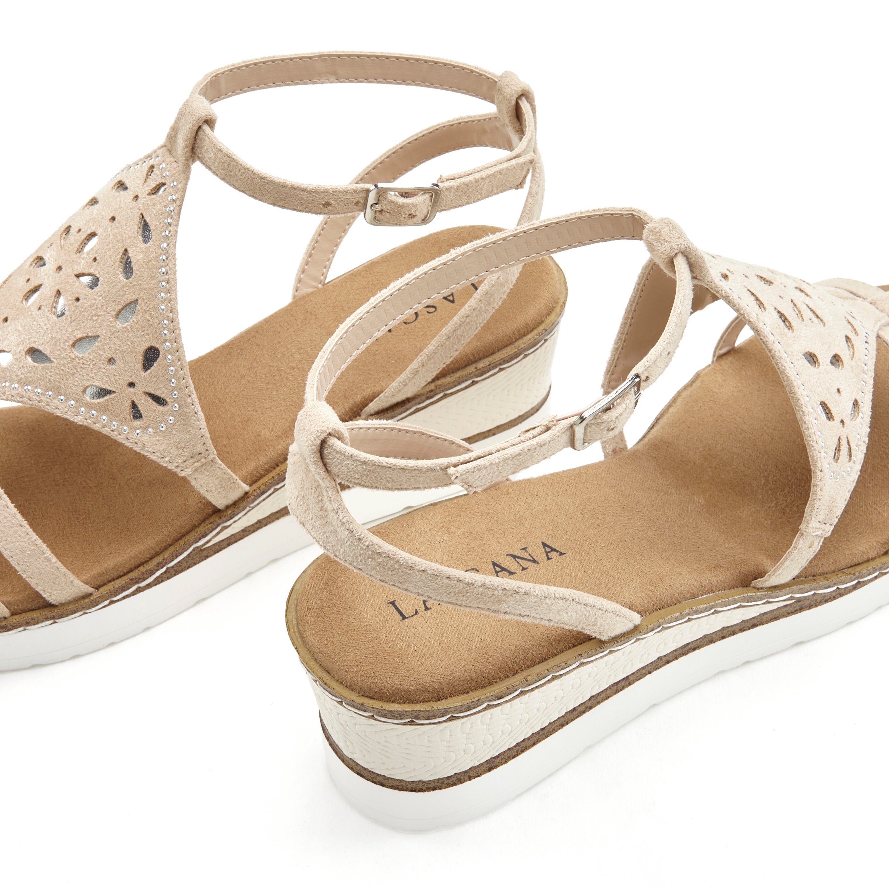 LASCANA Sommerschuh Sandalette Sandalette, Sommerschuh mit Keilabsatz gepolsterter Innensohle VEGAN