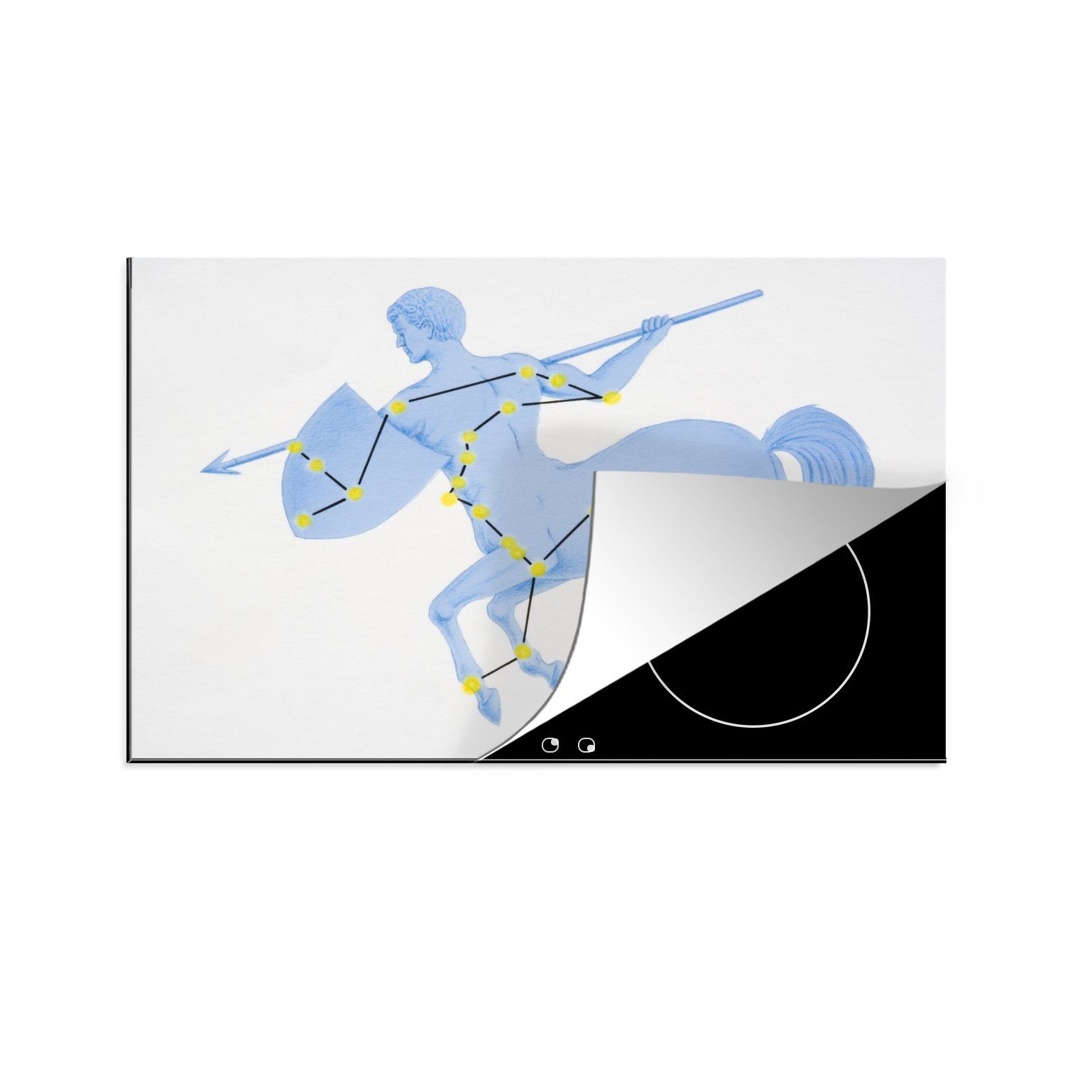 MuchoWow Herdblende-/Abdeckplatte Eine Illustration des Sternbilds Centaurus, Vinyl, (1 tlg), 81x52 cm, Induktionskochfeld Schutz für die küche, Ceranfeldabdeckung