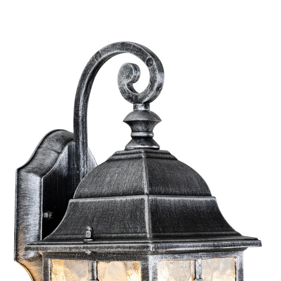 Qazqa Außen-Wandleuchte London, ohne Leuchtmittel, Kaltweiß, QAZQA Außen Wand­leuchte, e27, Silber, Aluminium, Landhaus
