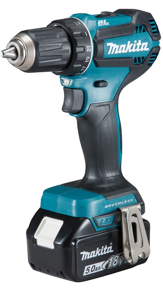 Makita Akku-Bohrschrauber DDF485RTJ, max. 1900 U/min, inkl. 2 Akkus 18V/5Ah, Ladegerät und Koffer