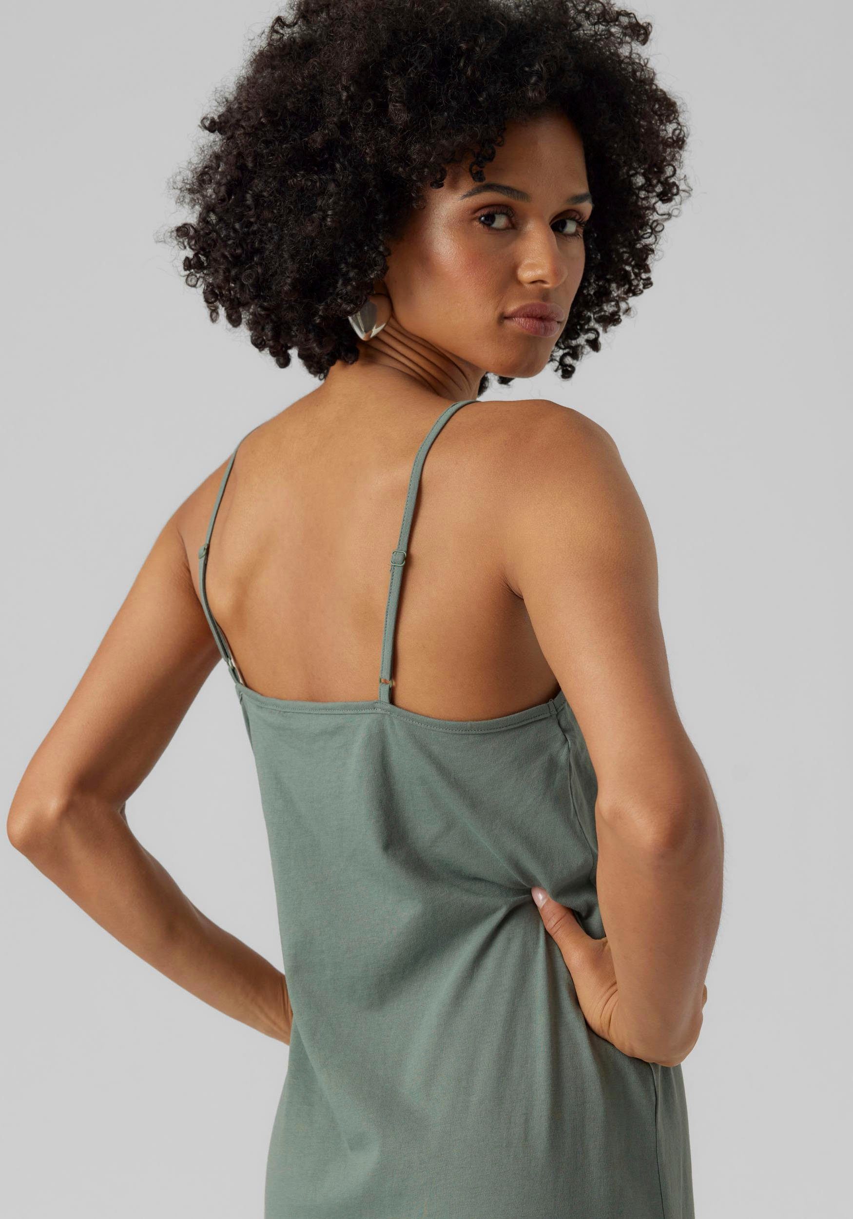 Vero Moda Maxikleid VMLUNA SINGLET ANKLE DRESS NOOS Baumwollmischung, regular fit
