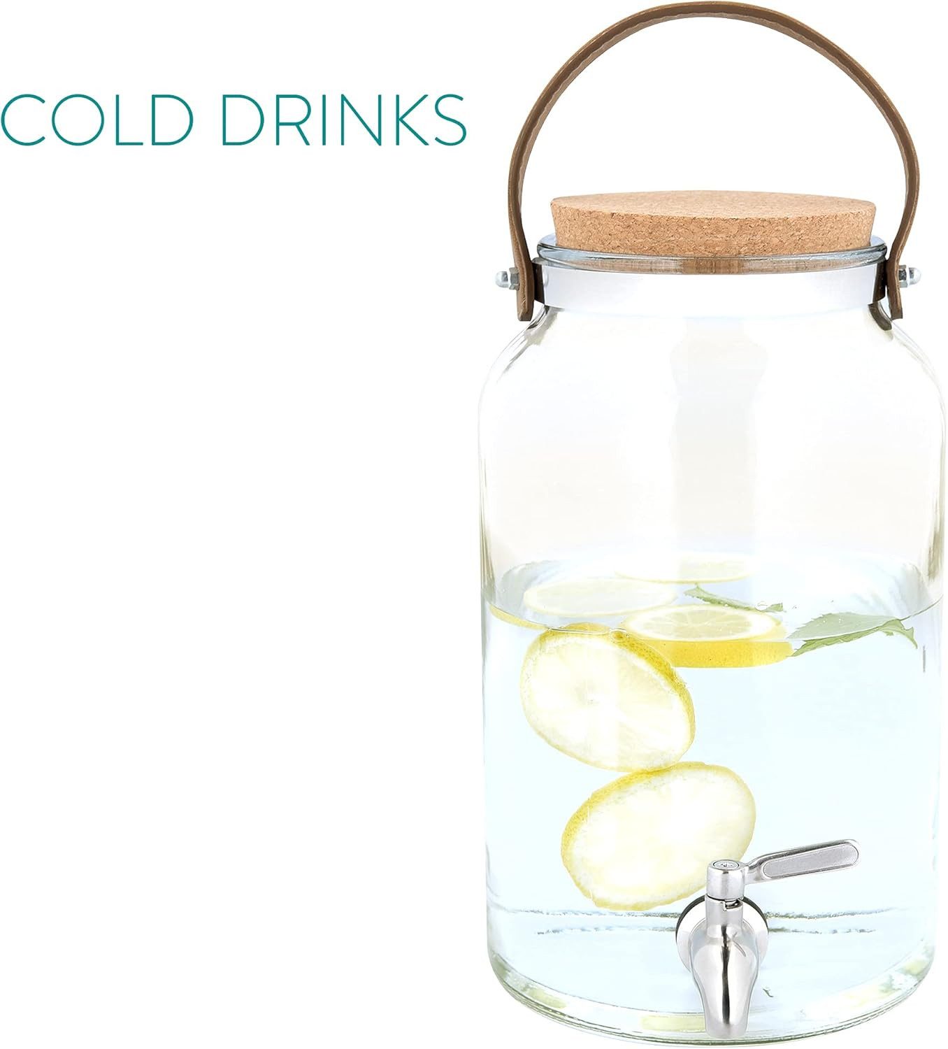 Navaris Getränkespender Navaris Getränkespender 5,6L Glas mit Edelstahlhahn