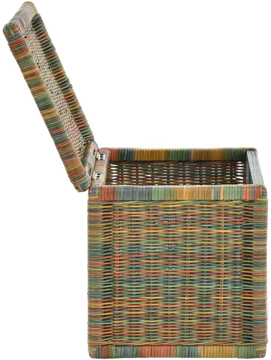 Krines Home Aufbewahrungskorb Hoher Korb mit Deckel Rattan geflochten Regalkorb Aufbewahrungsbox, Mit Inlett