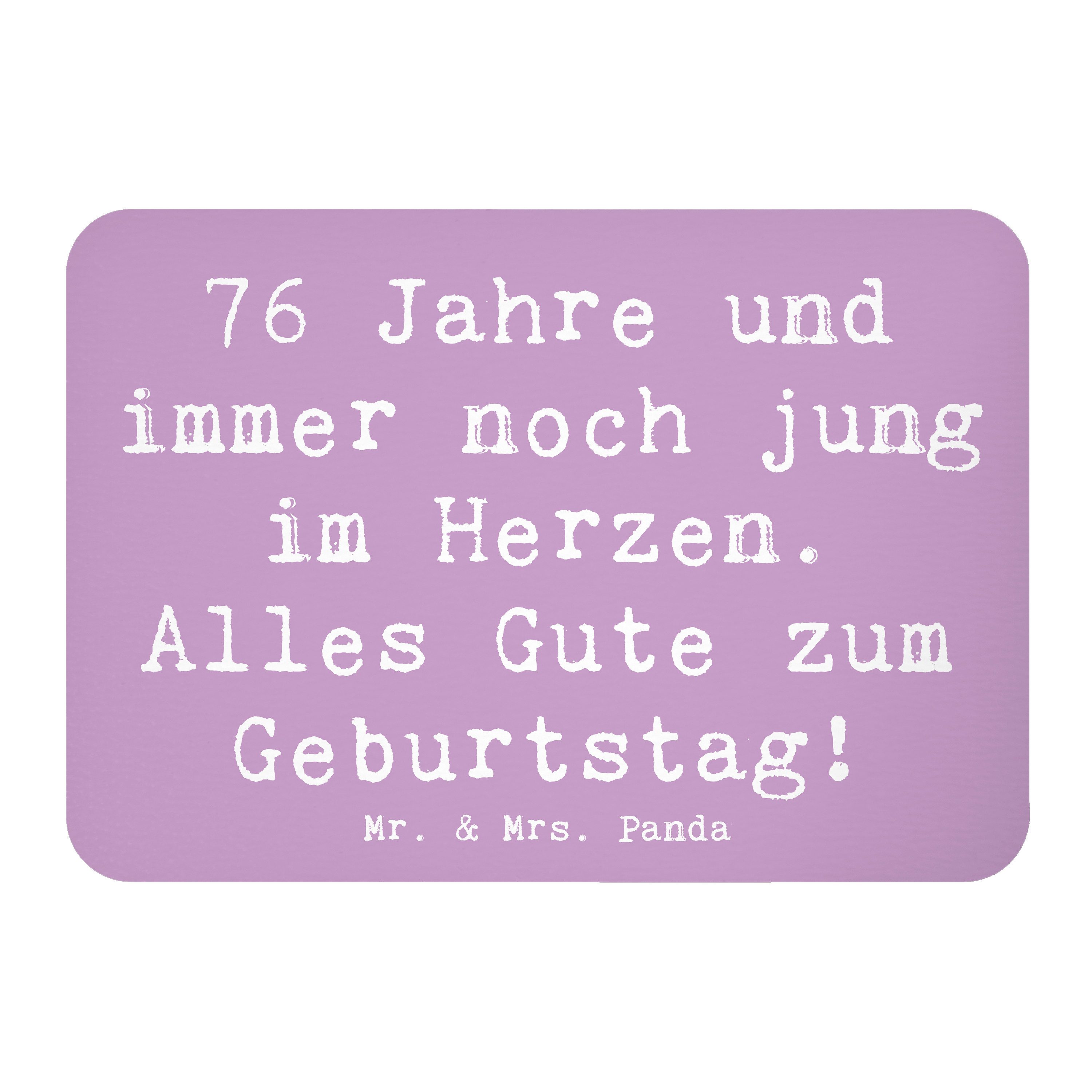 Magnet Spruch 76. Geburtstag Herzjung - Lavendeltraum - Geschenk, reiferes A