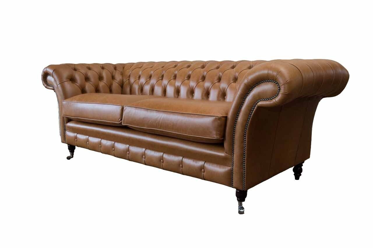 Sofa Sofas Sitzer JVmoebel Sofa 3 Polster Europe Chesterfield, Leder Made In Wohnzimmer Couch