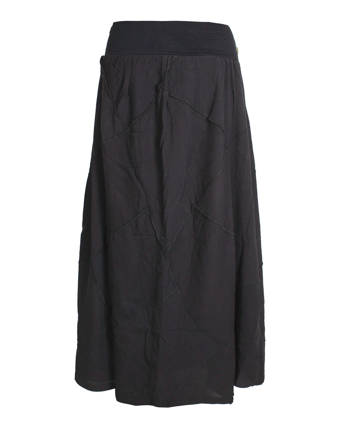 Vishes Maxirock Langer weiter Patchwork-Rock handgewebte Baumwolle Hippie, Goa, Festival Style