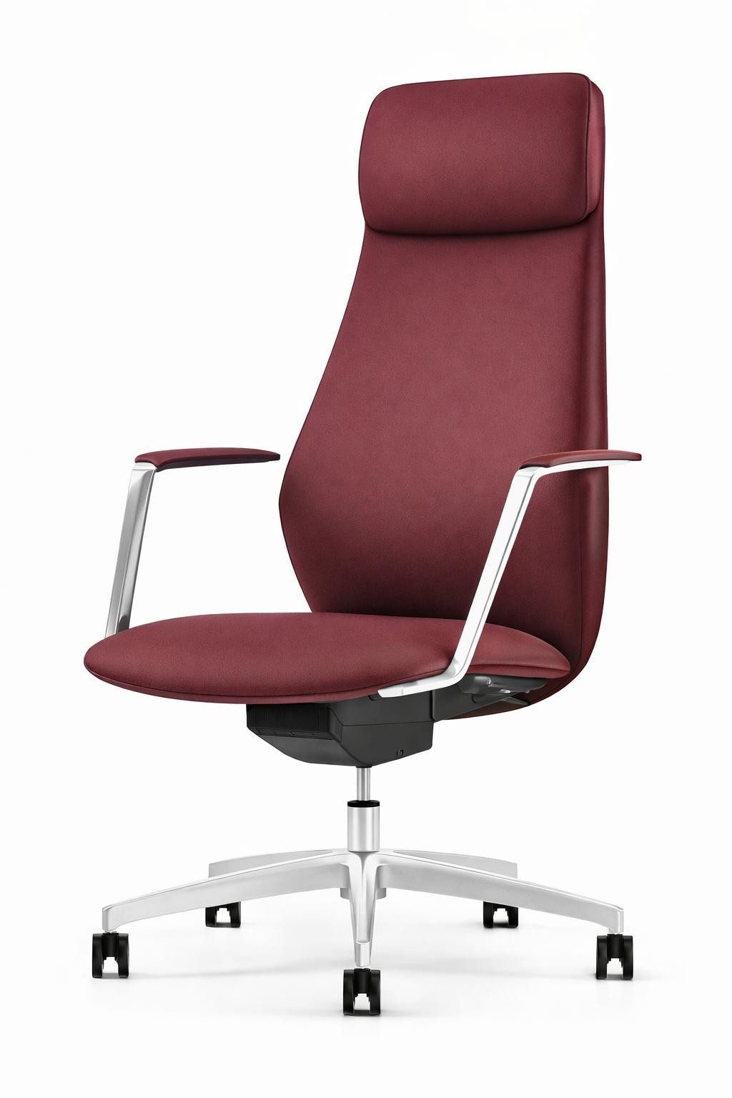 Xlmoebel Chefsessel Moderner Chefsessel aus Leder mit hoher Rückenlehne in Rot, Made in Europa