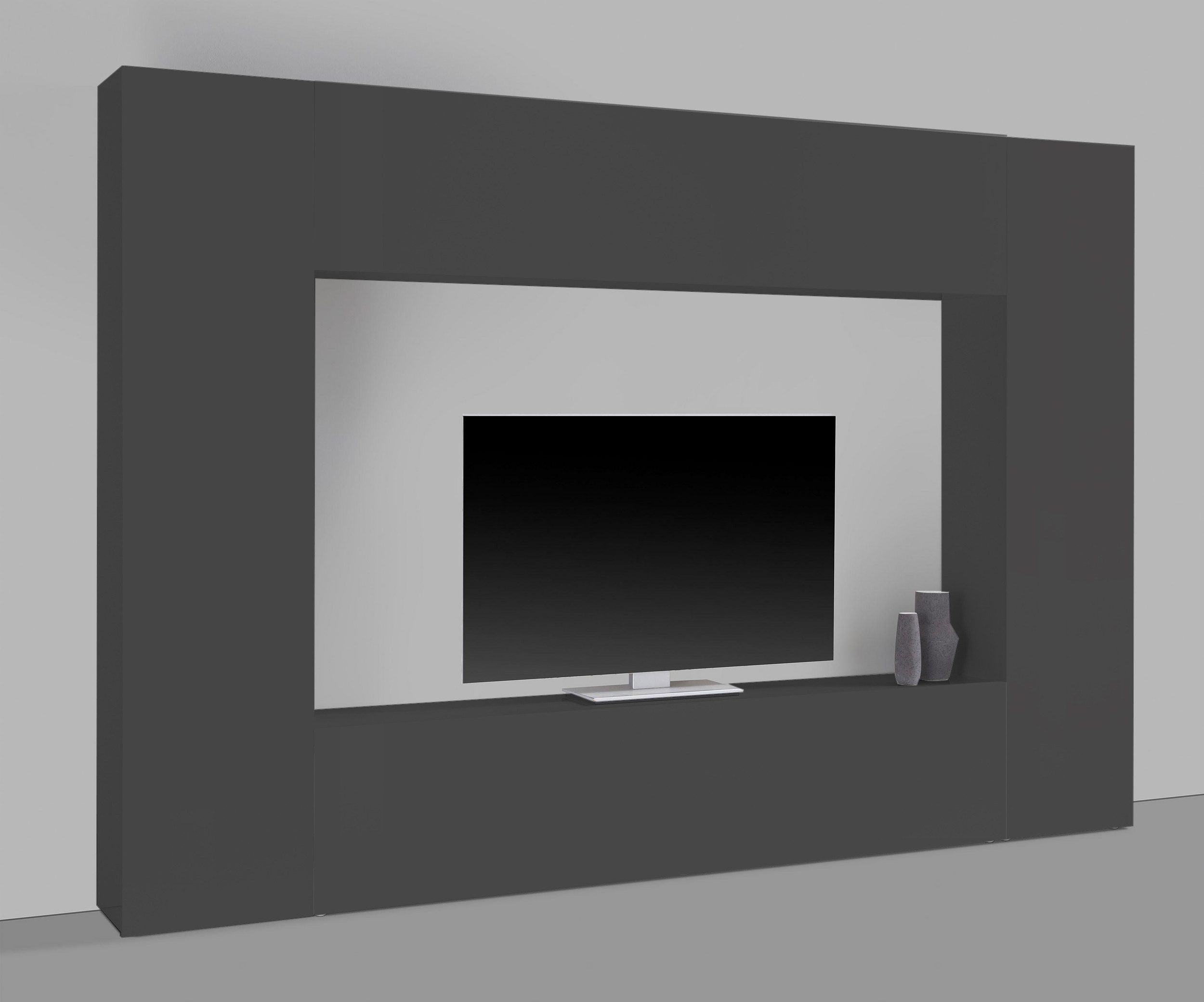 Web Furniture Wohnwand (4-teilig) in Anthrazit matt - 260x180x30 (BxHxT), (4-teilig)