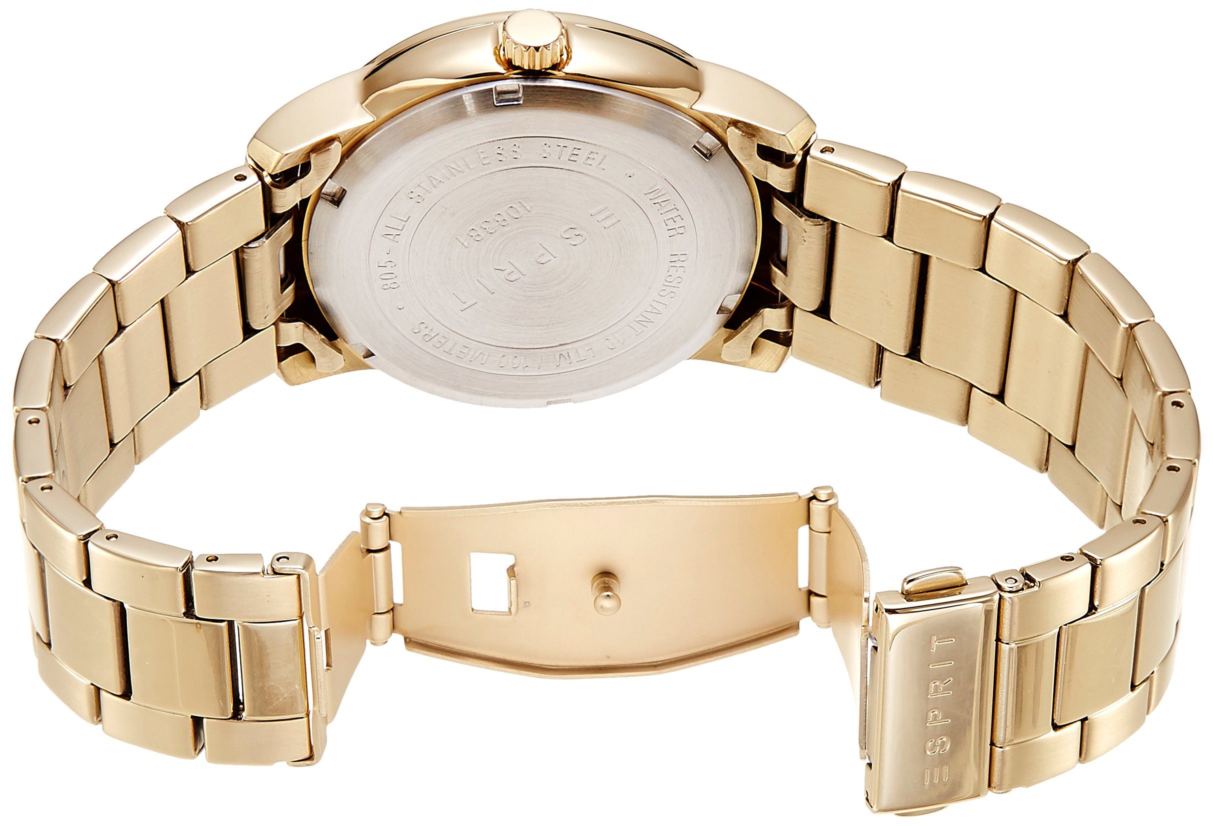 Esprit Quarzuhr Esprit Herren Armbanduhr Gold ES108381001 ES108381001, Hochwertiges Produkt mit zeitlosem Design, sorgfältiger Verarbeitung