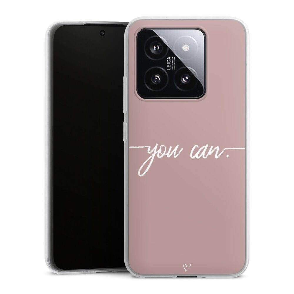 DeinDesign Handyhülle Spruch Sprüche Motivation You Can, Xiaomi 14 Silikon Hülle Bumper Case Handy Schutzhülle Smartphone Cover