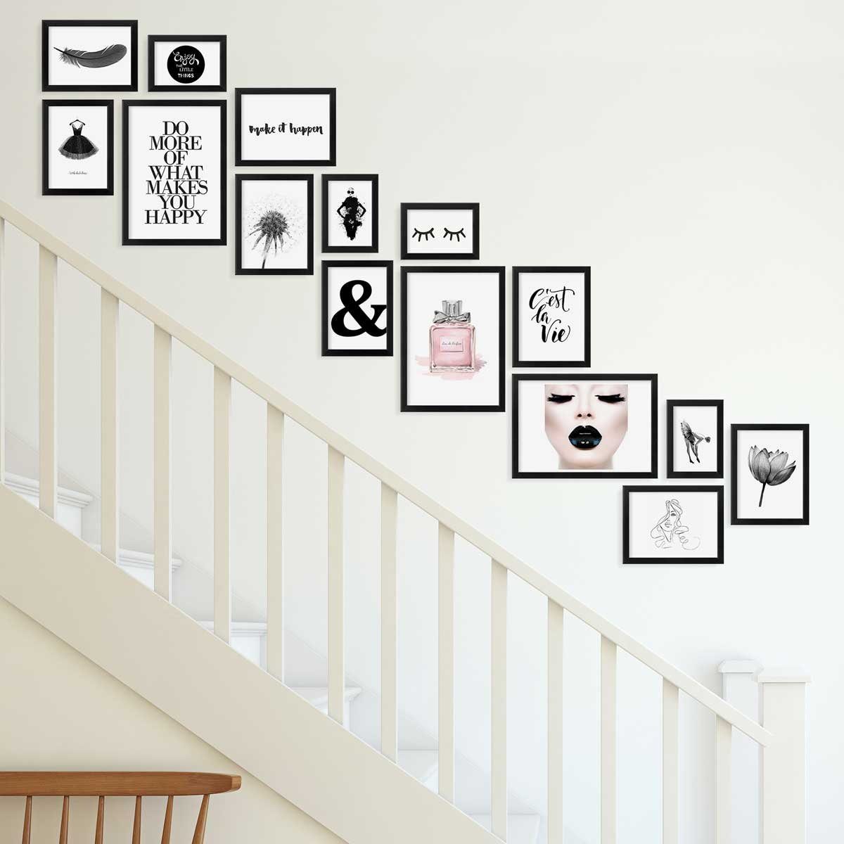 PHOTOLINI Bilderrahmen 15er Set Modern Schmal günstig online kaufen