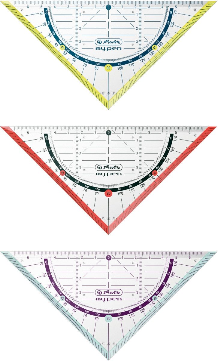 Herlitz Geodreieck Geometrie-Dreieck my.pen 16cm Kunststoff farbig sortiert
