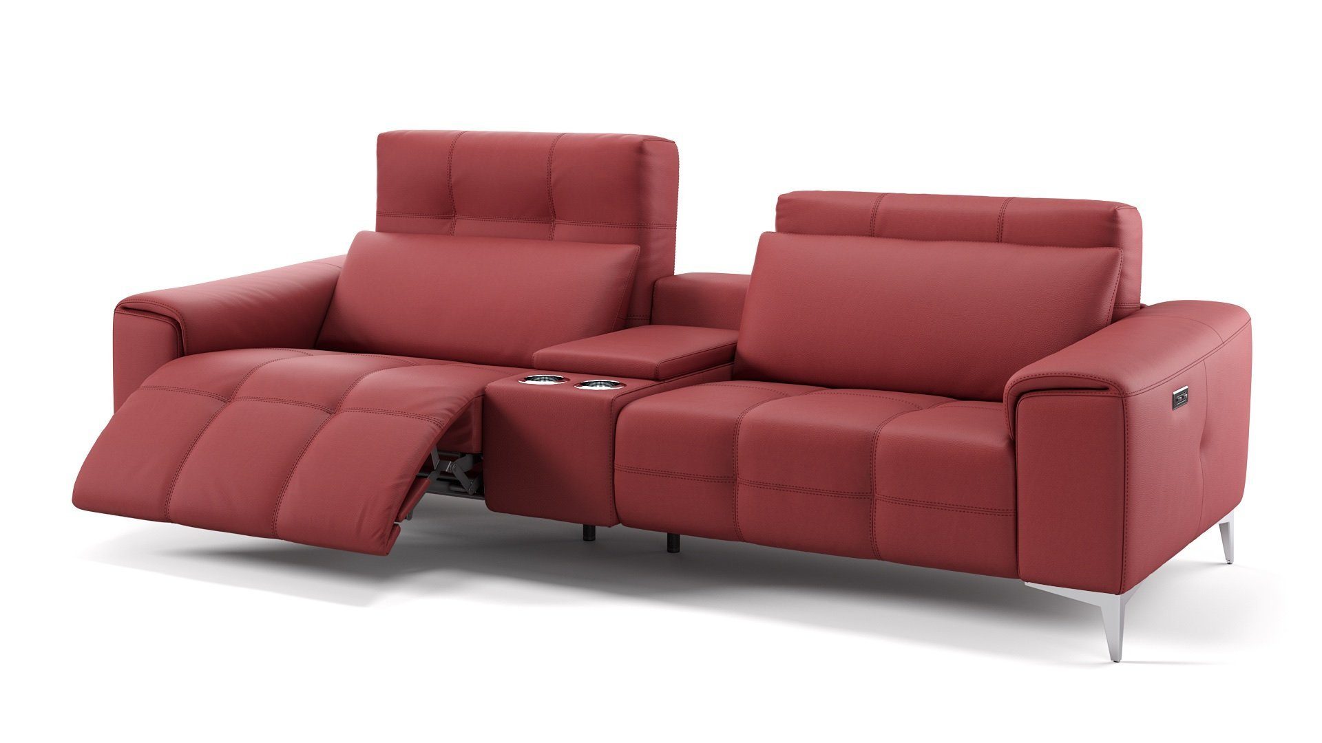 Sofanella Sofa Sofanella - Leder 2-Sitzer Kinosofa SALENTO in Rot S: 212 x 100 cm | Alle Sofas