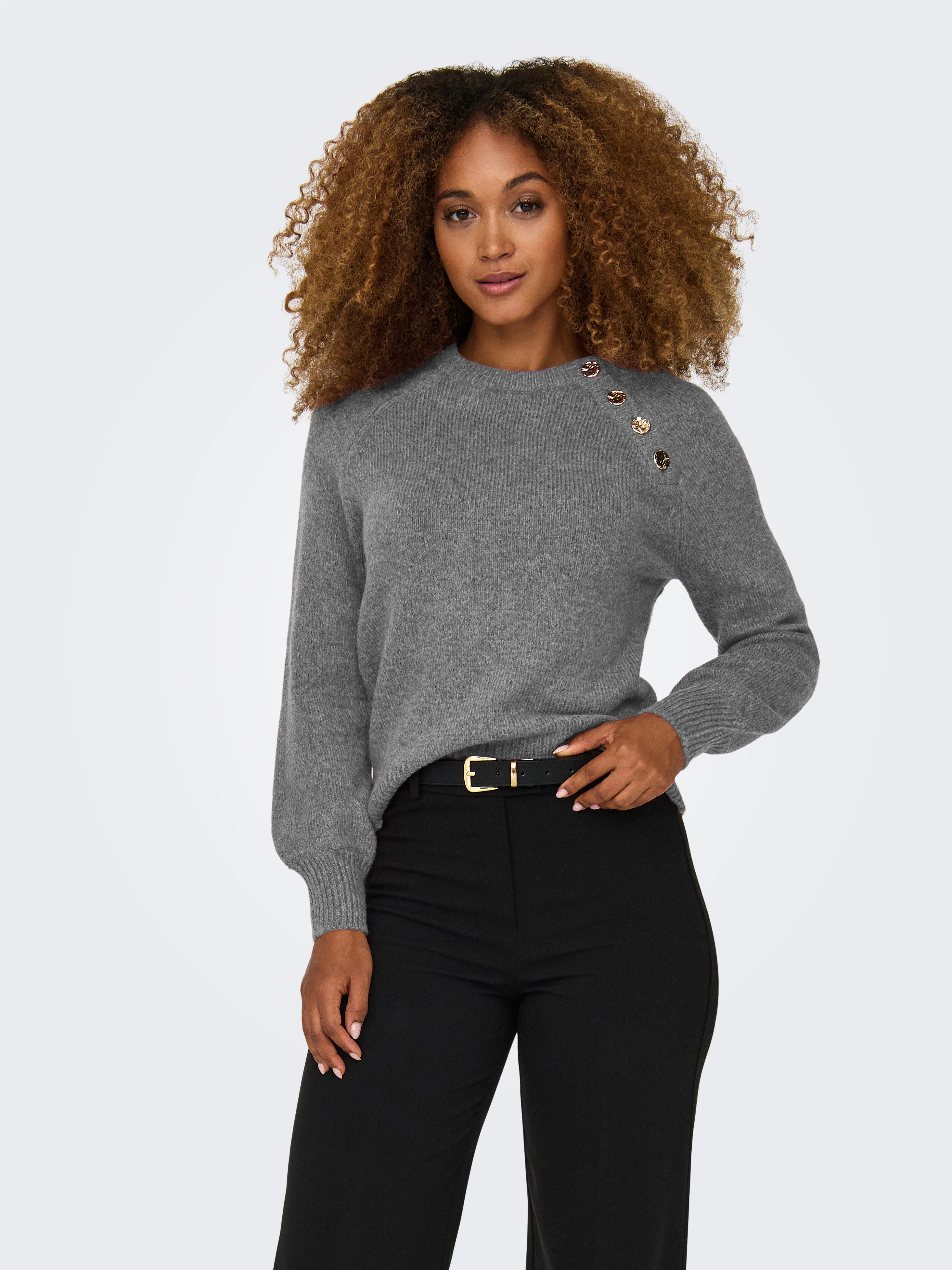 ONLY Rundhalspullover ONLEMMA LS BUTTON ONECK EX KNT günstig online kaufen