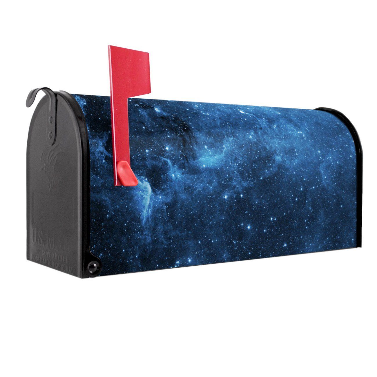 banjado Amerikanischer Briefkasten Mailbox Universum (Amerikanischer Briefkasten, original aus Mississippi USA), 22 x 17 x 51 cm schwarz
