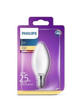 Philips LED-Leuchtmittel Philips LED E14 B35 Kerze 2.2W = 25W 250lm matt 360° Warmweiß 2700K, E14, Warmweiß