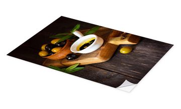 Posterlounge Wandfolie Editors Choice, Grüne und schwarze Oliven, Küche Mediterran Fotografie