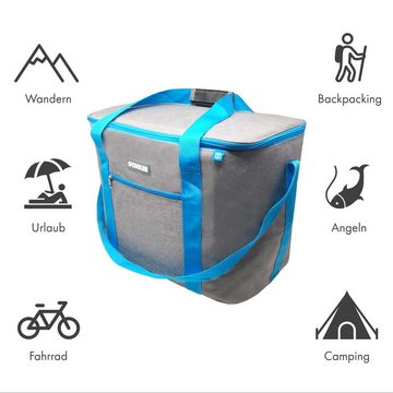 ToCi Kühltasche 14 L Kühltasche Kühlbox Minikühltasche Grau Picknick Camping Urlaub