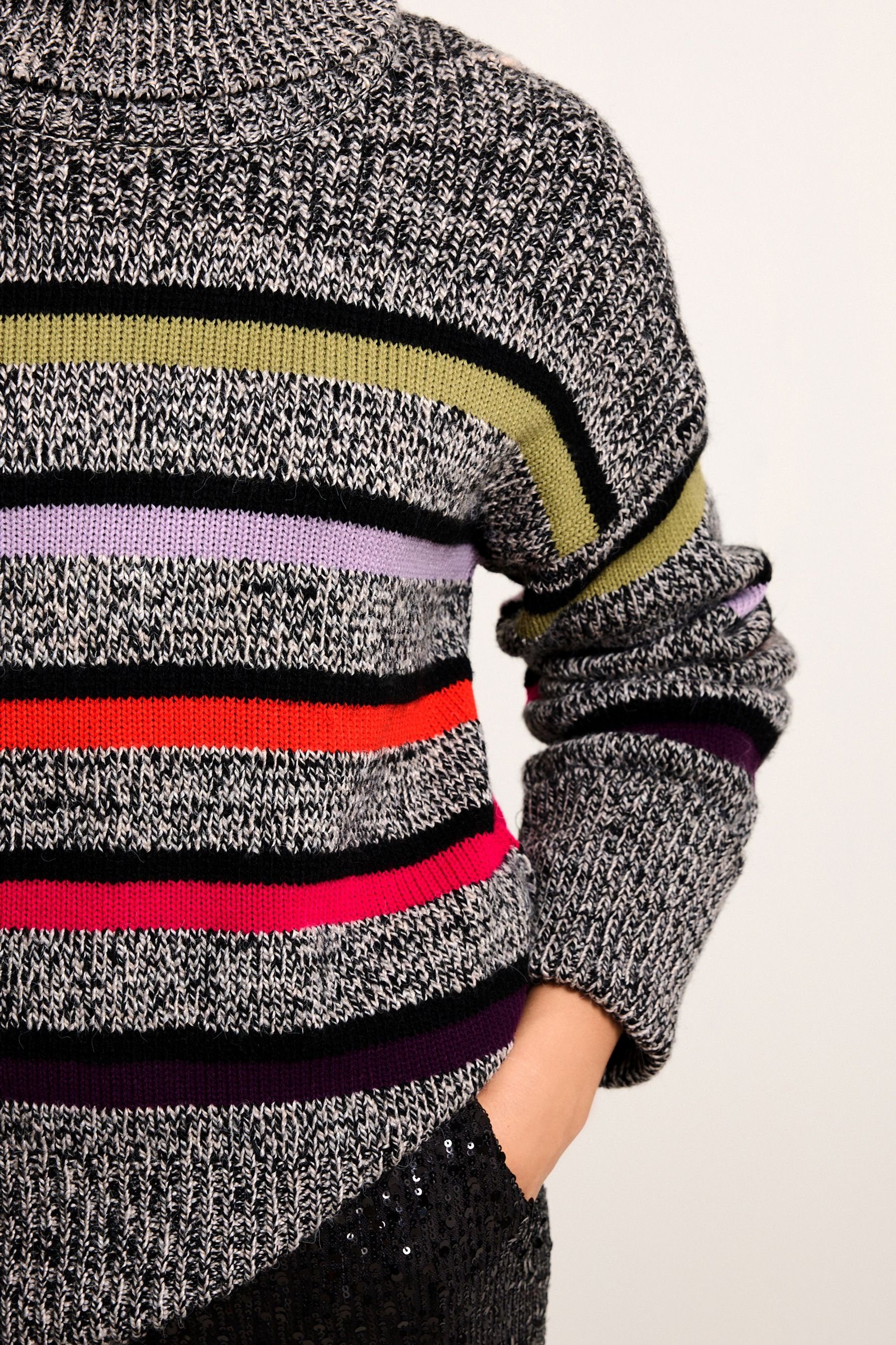 with (1-tlg) Rollkragenpullover Colour Stripe Next Grey Multi Rollkragenpullover