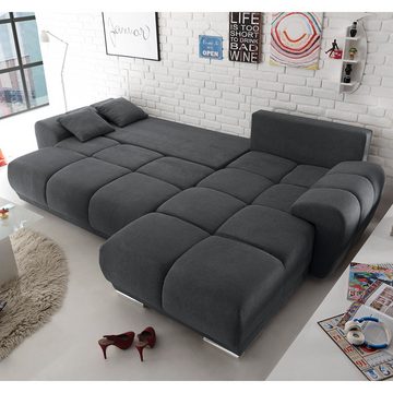 Lomadox Ecksofa ANAHEIM-09, anthrazit 289x85x189 cm