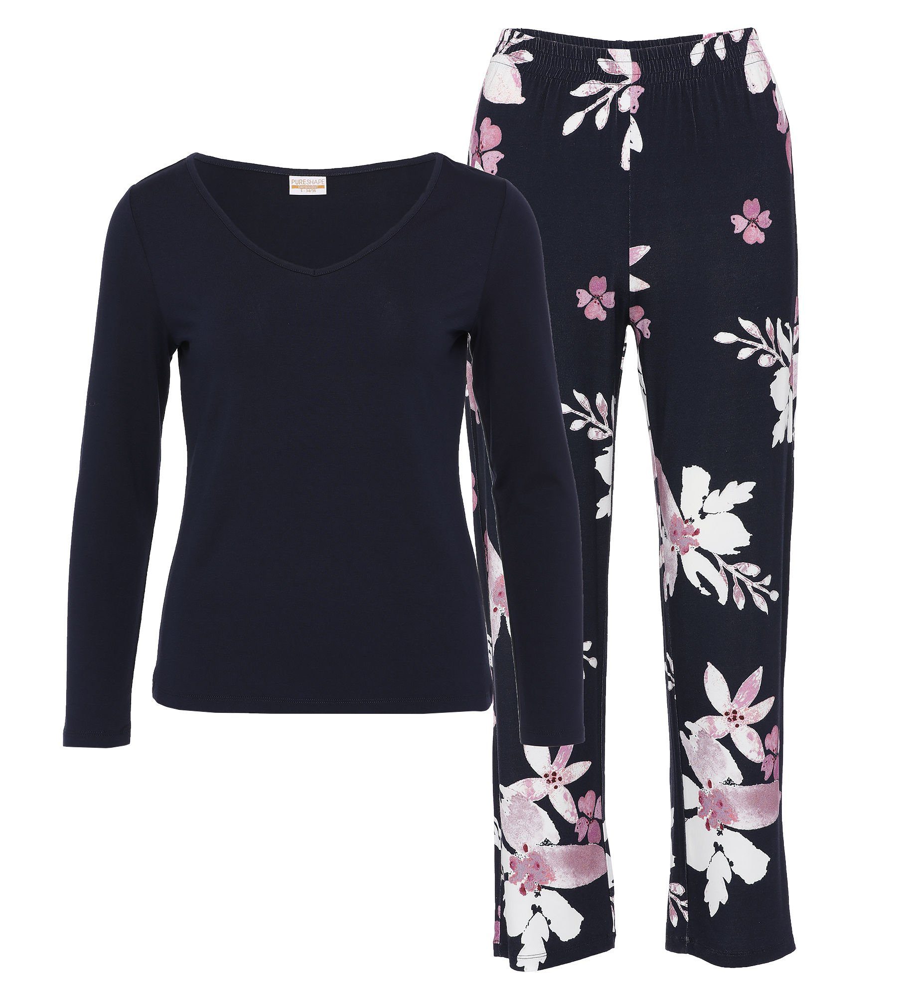 Pure Shape Pyjama Shirt & Hose elastisch mit Blumenprint