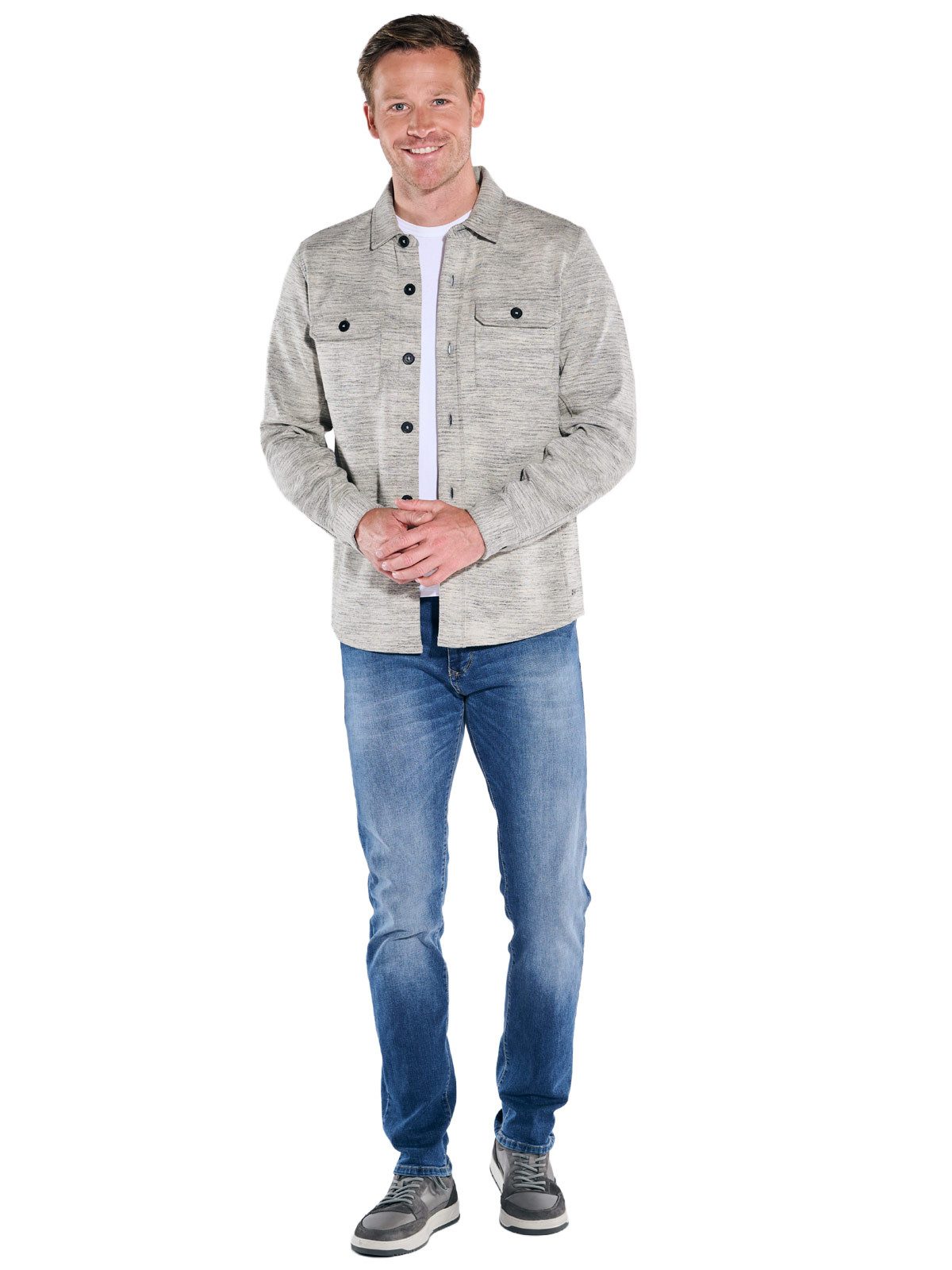 Engbers Sweatshirt Herren Overshirt strukturiert, Braunbeige