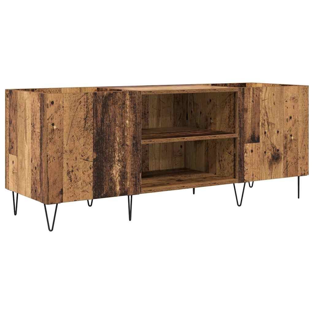 vidaXL Lowboard Schallplattenschrank mit Regal mit Tür Altholz 121 x 38 x 48 cm (1 St)