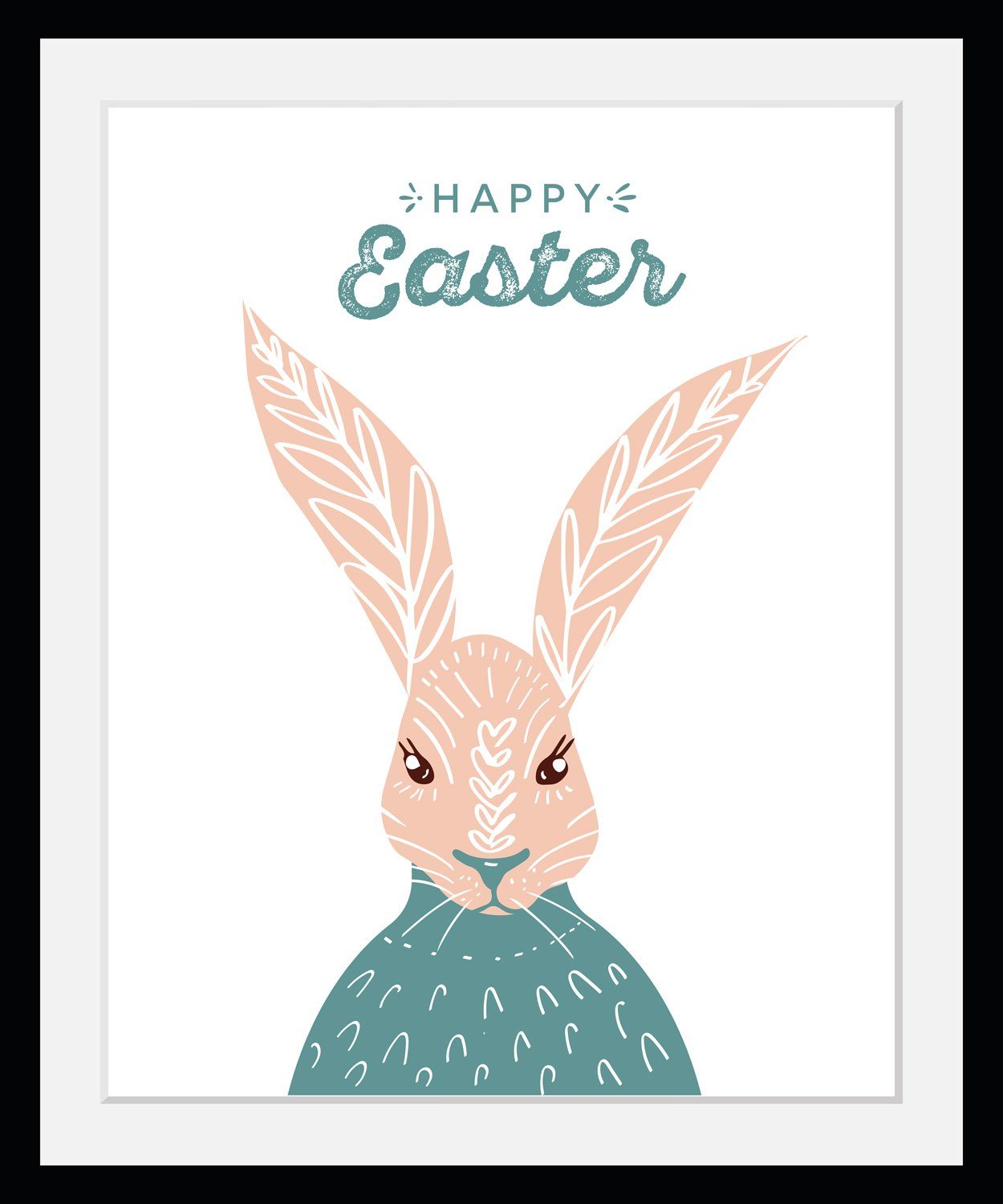 Bild mit Rahmen Ostern - Hase - Gerahmter Digitaldruck - Wandbild