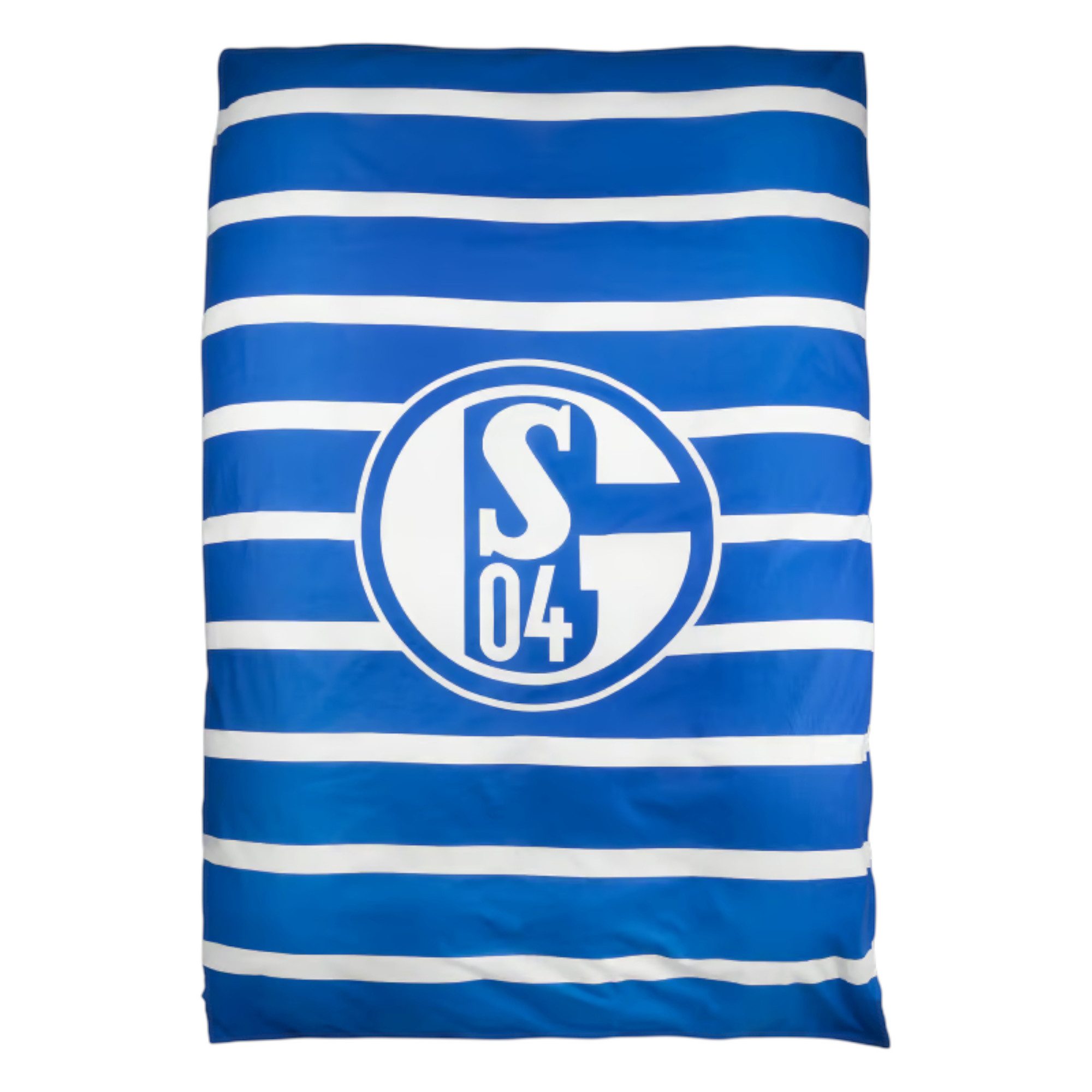 FC Schalke 04 Bettwäsche 200×135 cm Streifen 100 % Baumwolle, 100% Baumwolle, Inklusive Aufbewahrungsbeutel aus Baumwolle