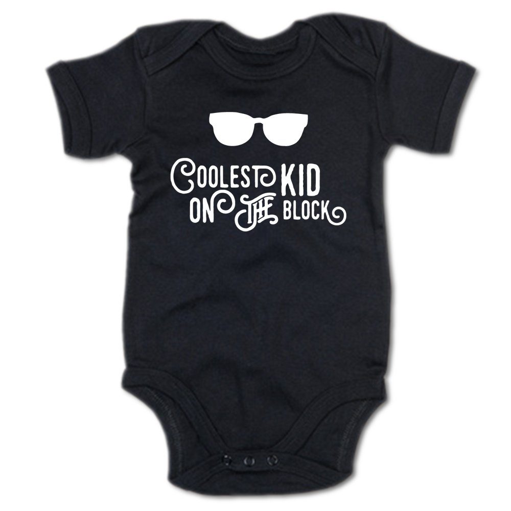 Ggraphics Kurzarmbody Coolest Kid on the block Baby Body mit Spruch