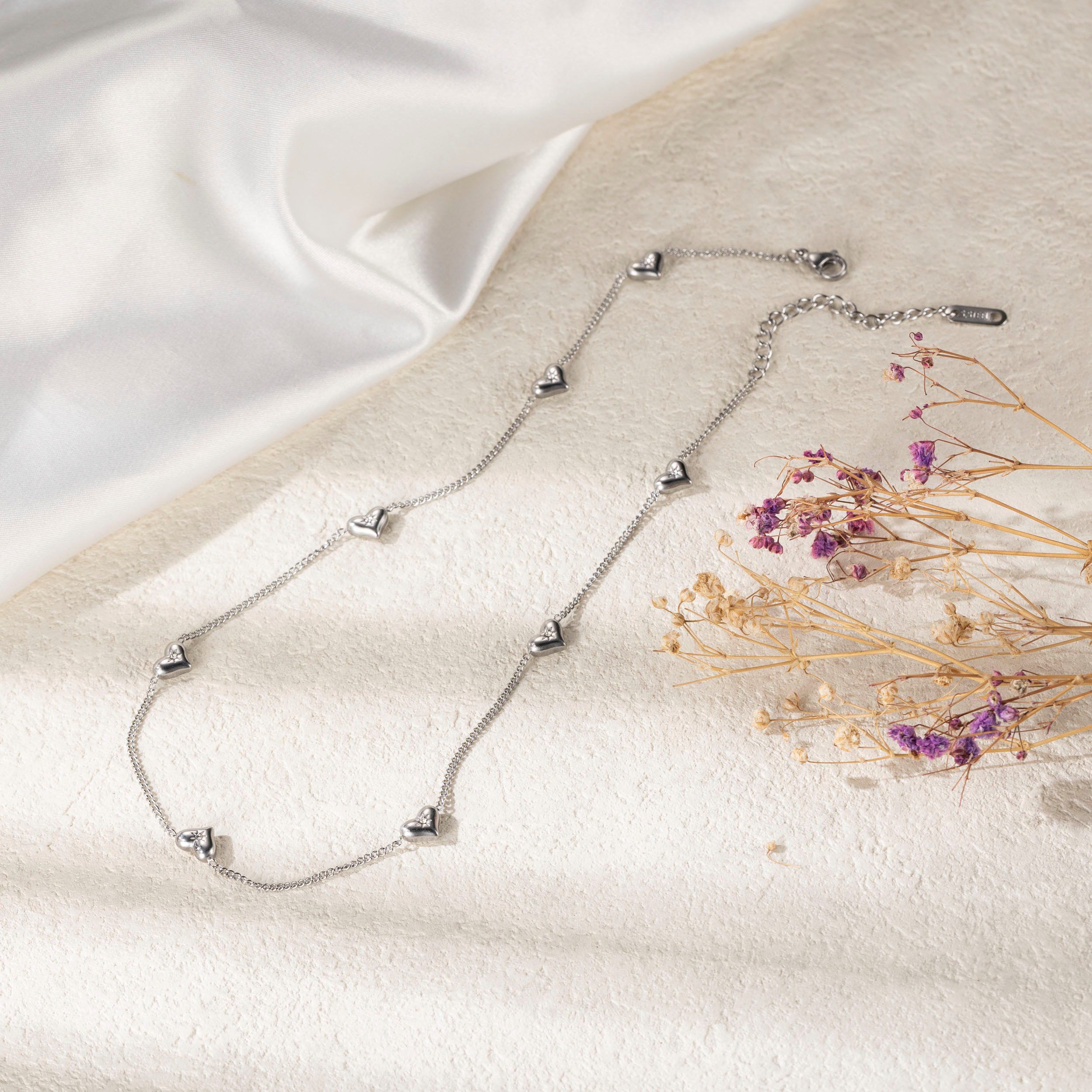 Firetti Herzkette Schmuck Geschenk Edelstahl Halsschmuck Halskette Ankerkette Herz, mit Zirkonia (synth)