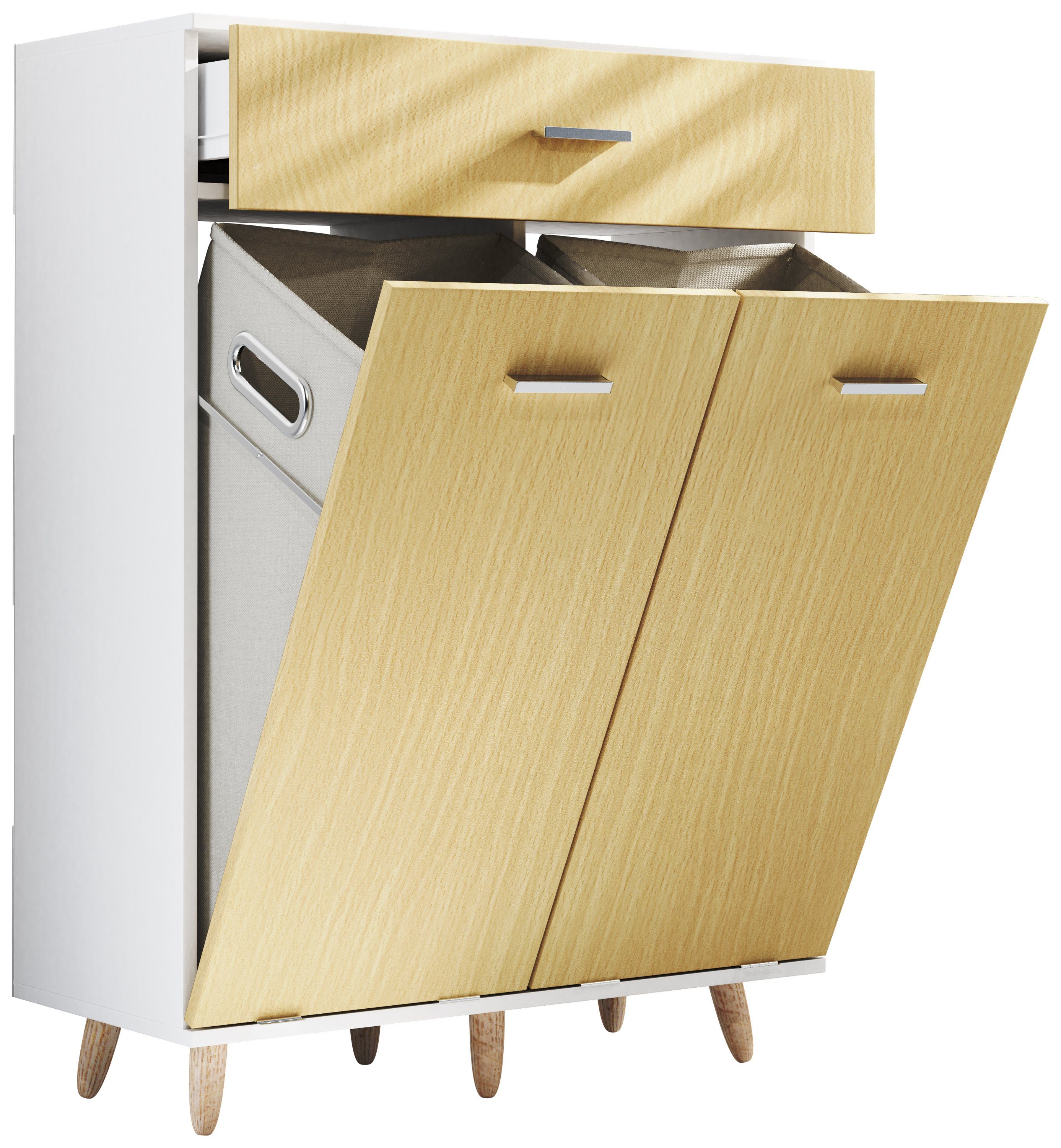 VCM Hochschrank Wäscheschrank Wäschetruhe Wäschebox Landos M