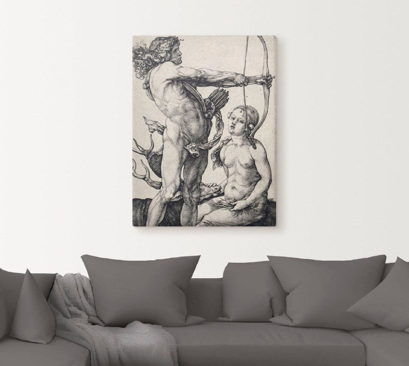 Artland Wandbild »Apollo und Diana. Um 1503/04«, Paar (1 Stück), in vielen Größen & Produktarten -Leinwandbild, Poster, Wandaufkleber / Wandtattoo auch für Badezimmer geeignet-HomeTrends