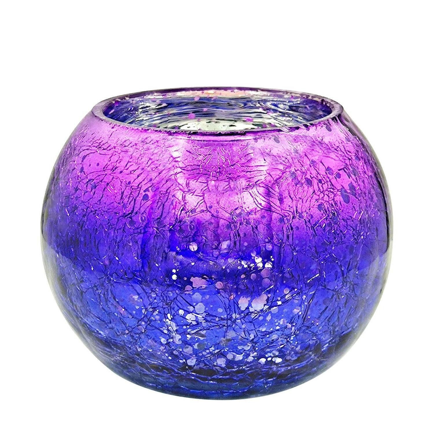LuxusKollektion Teelichthalter Kerzenhalter Mosaik Farbverlauf Lila/Blau (1 St)