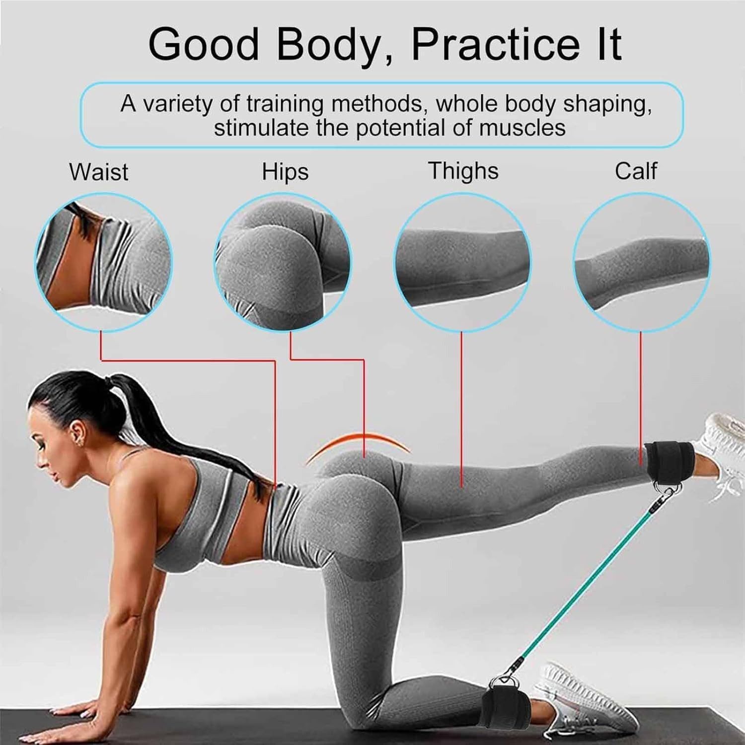 FELIXLEO Fußtrainer Fußschlaufen Kabelzug mit D Ring Karabiner für Fitness Training (2-St)