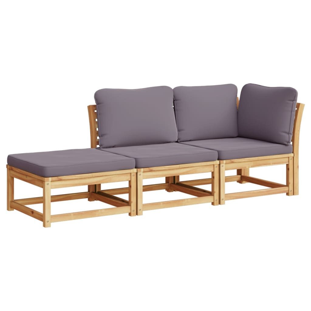 vidaXL Sofaelement 3-tlg. Garten-Lounge-Set mit Kissen günstig online kaufen