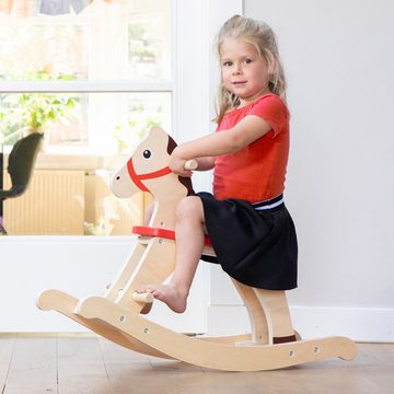 New Classic Toys® Einzelschaukel Schaukelpferd Klassisch aus Holz Kinderschaukelpferd Holzspielzeug