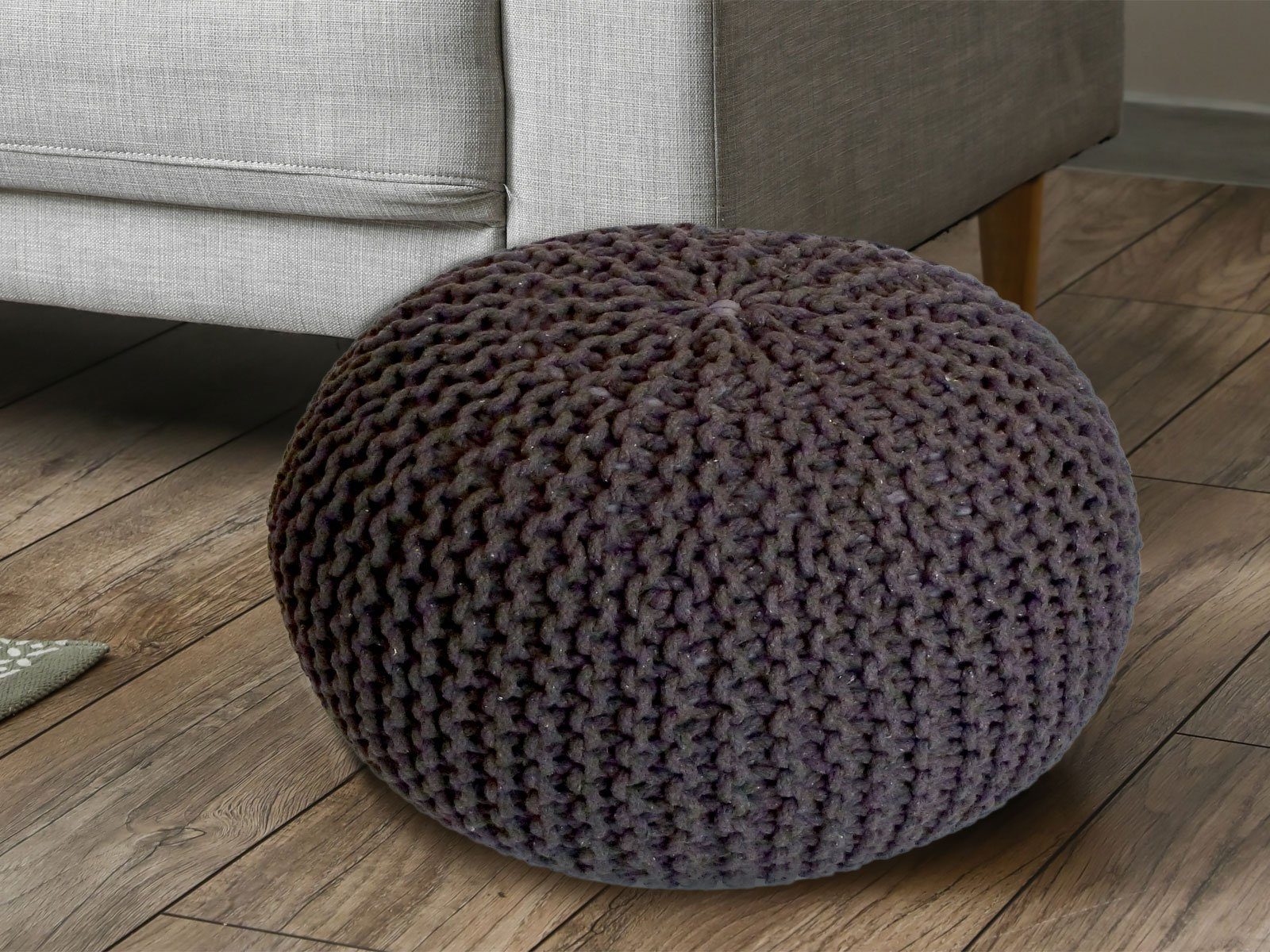 Casamia Pouf Pouf Стулья Strick Jute Velour Strickhocker Bodenkissen nachhaltig
