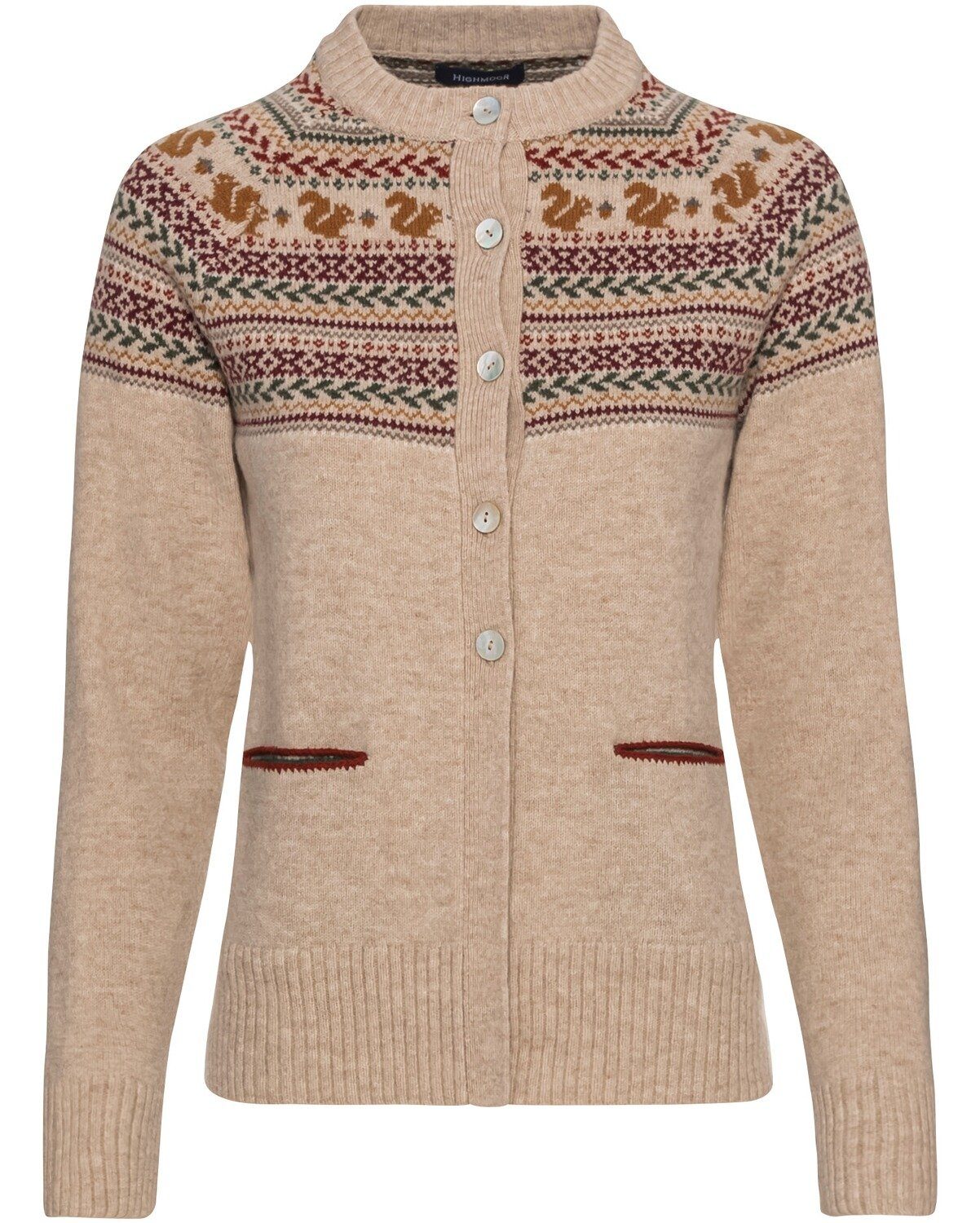 Damen Strickjacke Mit Norwegermuster