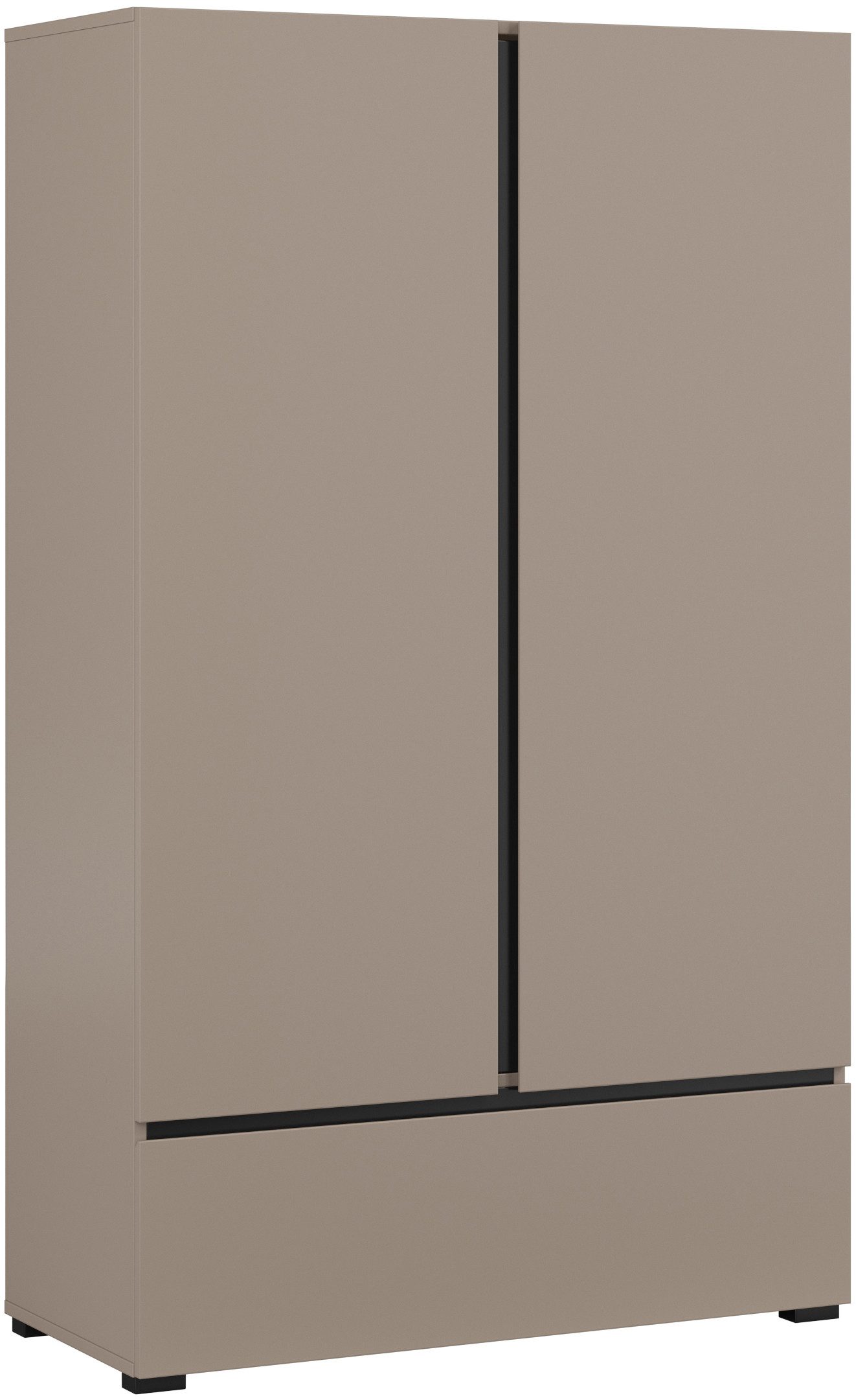 OTTO home Wäscheschrank Cross, moderner griffloser Kleiderschrank Mehrzweckschrank, Drehtürenschrank mit 1 Schublade, 3 Farben verfügbar