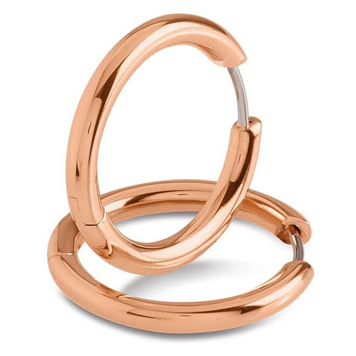 Boccia Paar Creolen 05072-03, für Damen Titan Roségoldfarben 23 mm