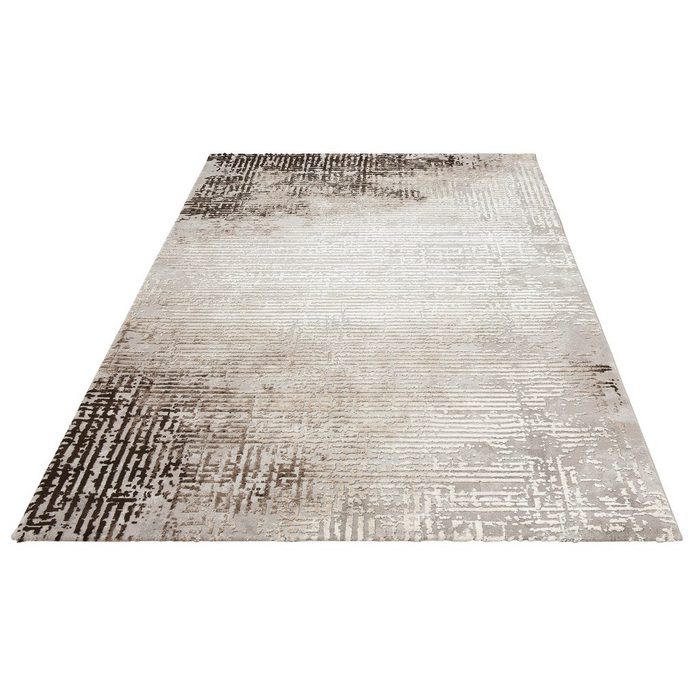Teppich Stella merinos rechteckig Höhe: 12 mm Hoch-Tief-Effekt durch Schrumpfgarn Wohnzimmer