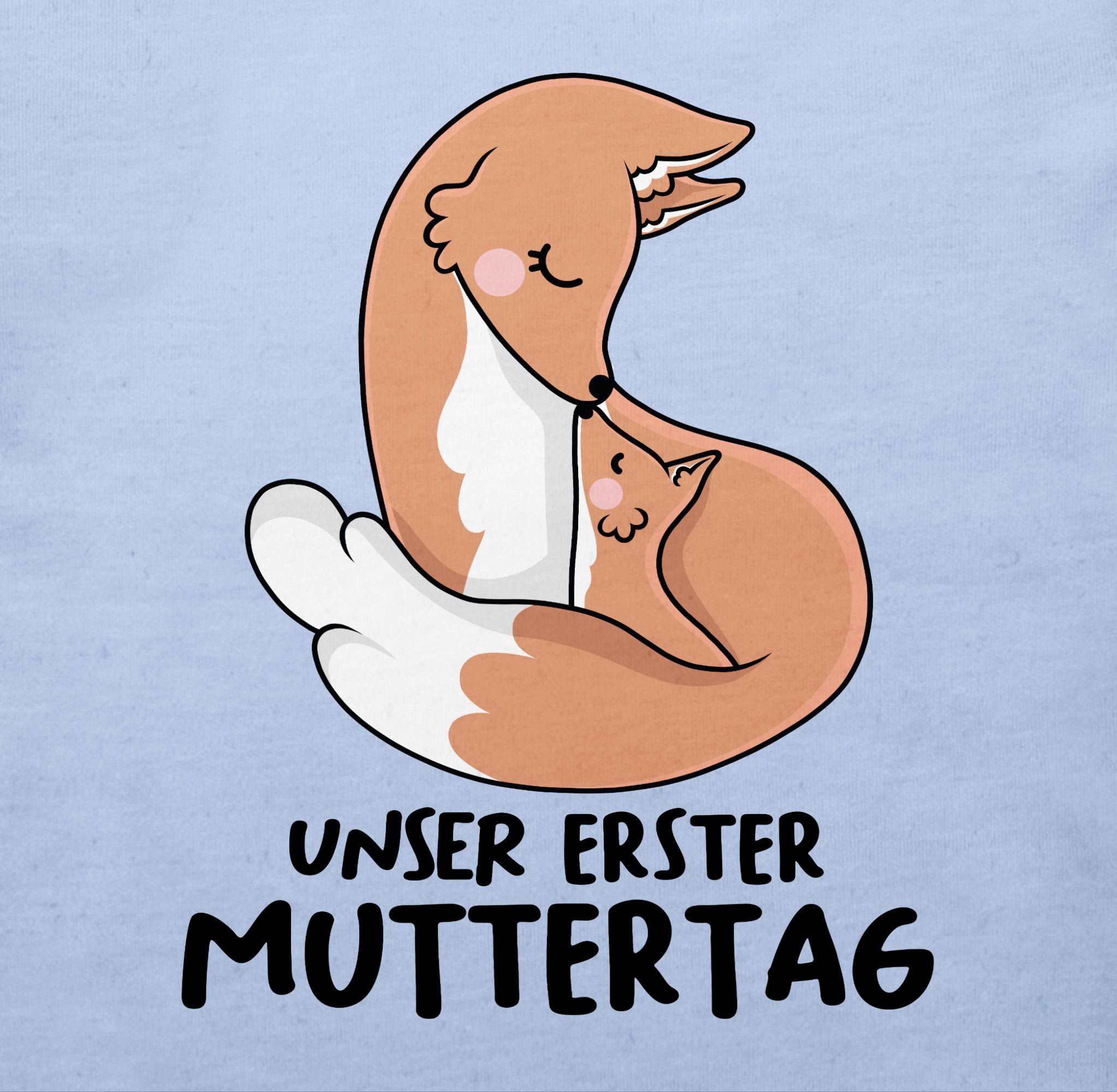 Muttertag Unser 3 T-Shirt I Babyblau Shirtracer erster Füchsen Muttertagsgeschenk