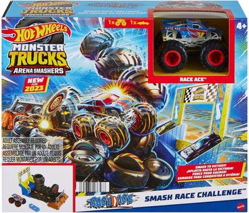 Hot Wheels Spiel-Parkgarage Entry Challenge - Race Ace's Tire Smash Race, Monster Trucks Arena World