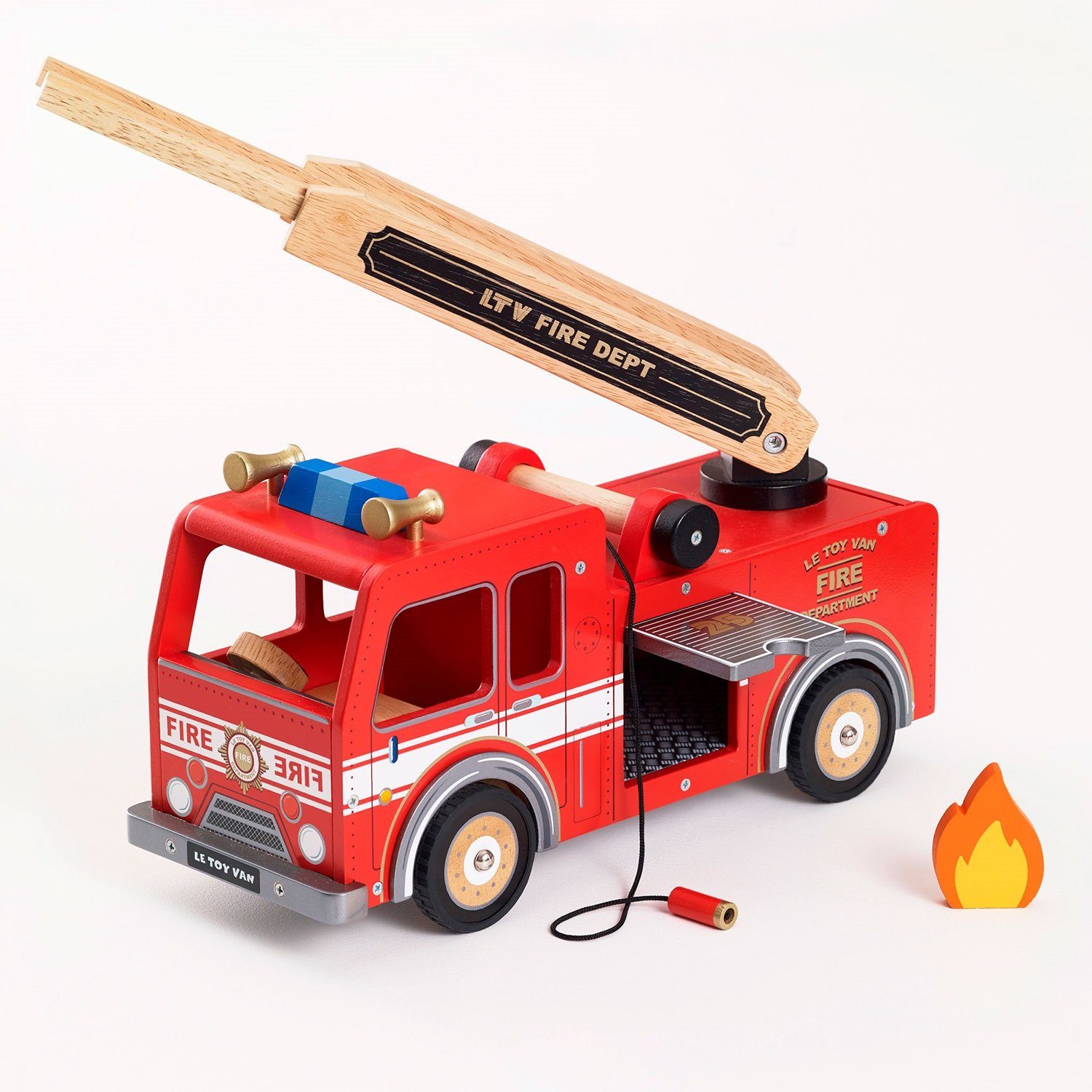 Le Toy Van Spielzeug-Feuerwehr Feuerwehrauto Set aus Holz