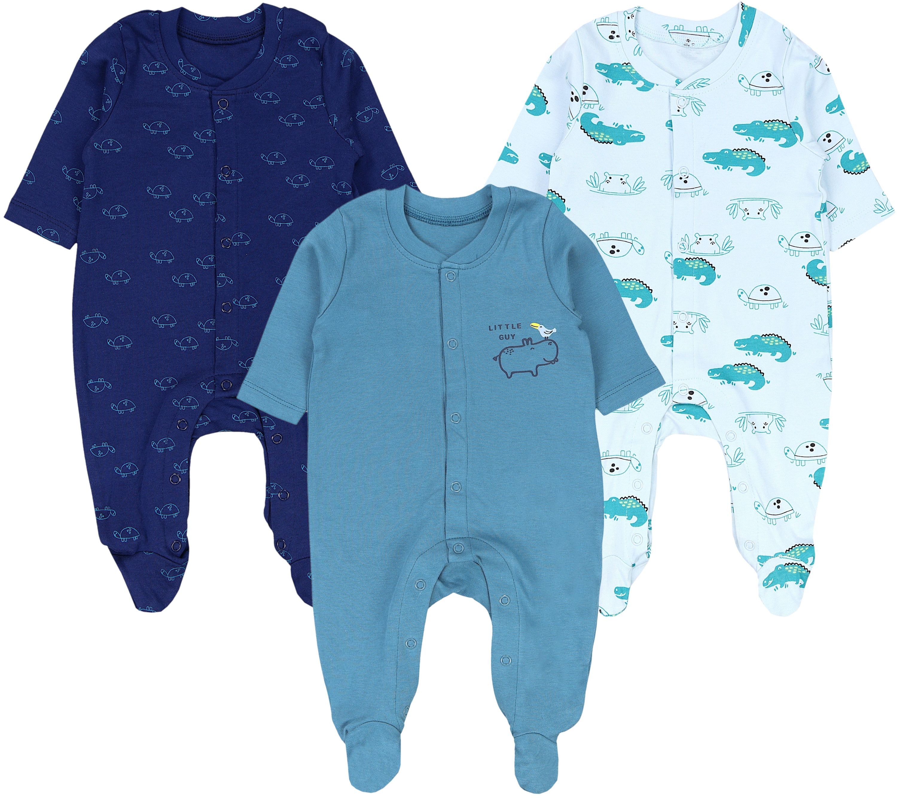 TupTam Strampler TupTam Baby Jungen Schlafstrampler mit Fuß 3er Pack