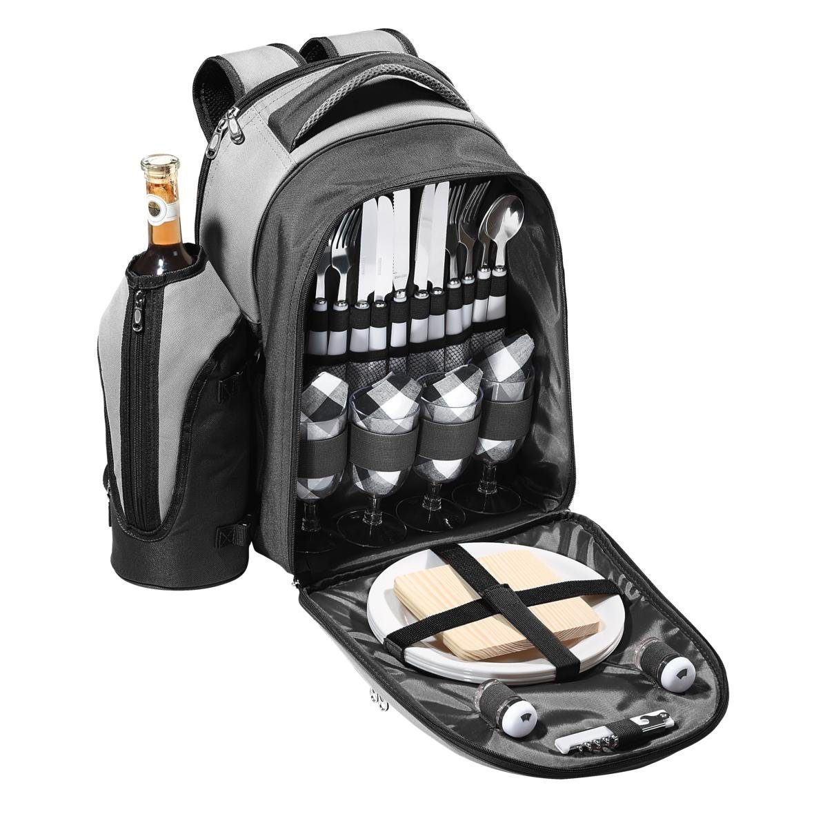 Rucksack Rucksack "Picknick Deluxe" schwarz/grau