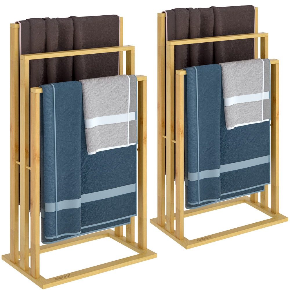 Casaria Handtuchständer, Stehend Holz 2er Set Handtuchhalter Ohne Bohren Ba günstig online kaufen